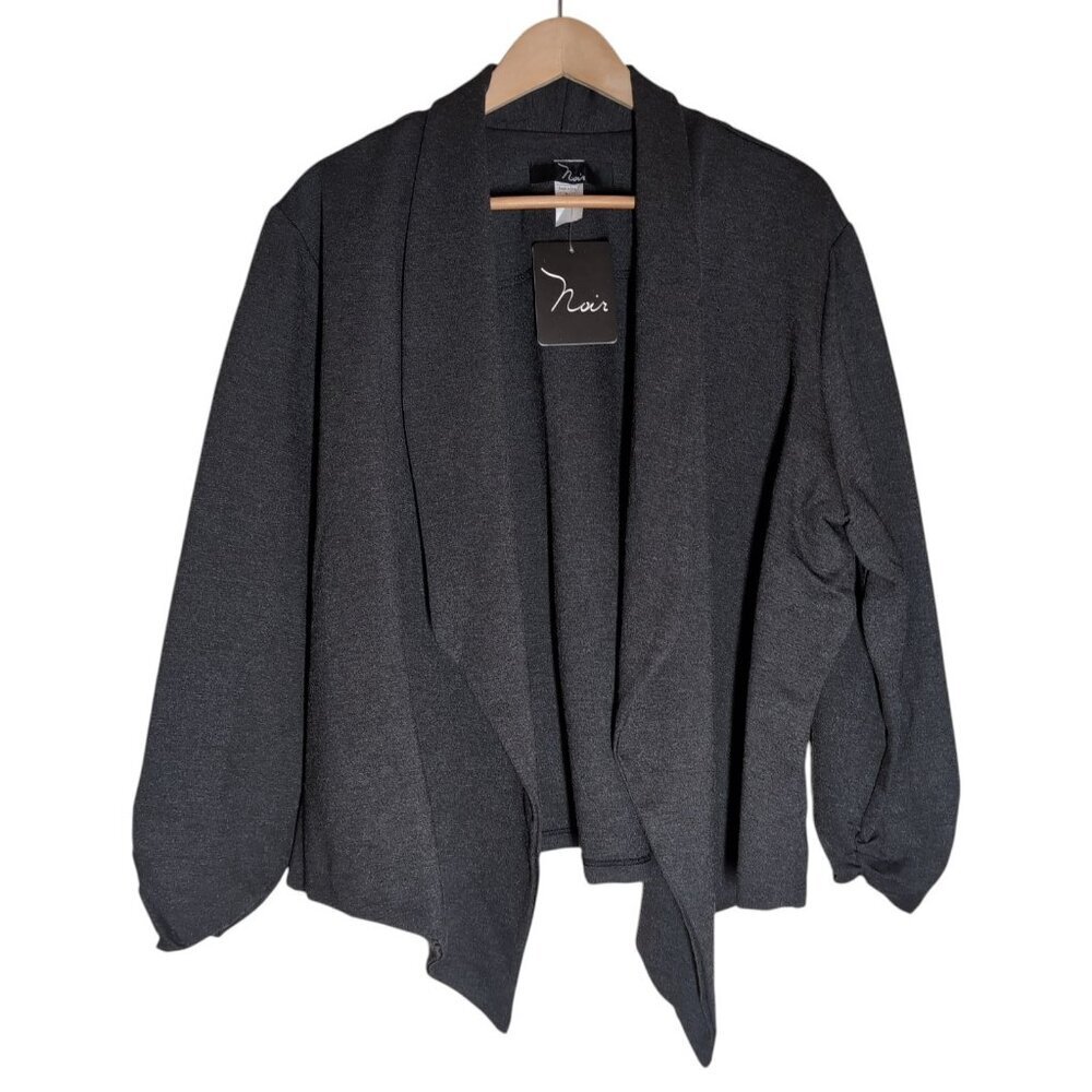 NWT Open Front Cardigan Womens 2X Lagenlook Made In USAā Flowy Travel Blue Noir